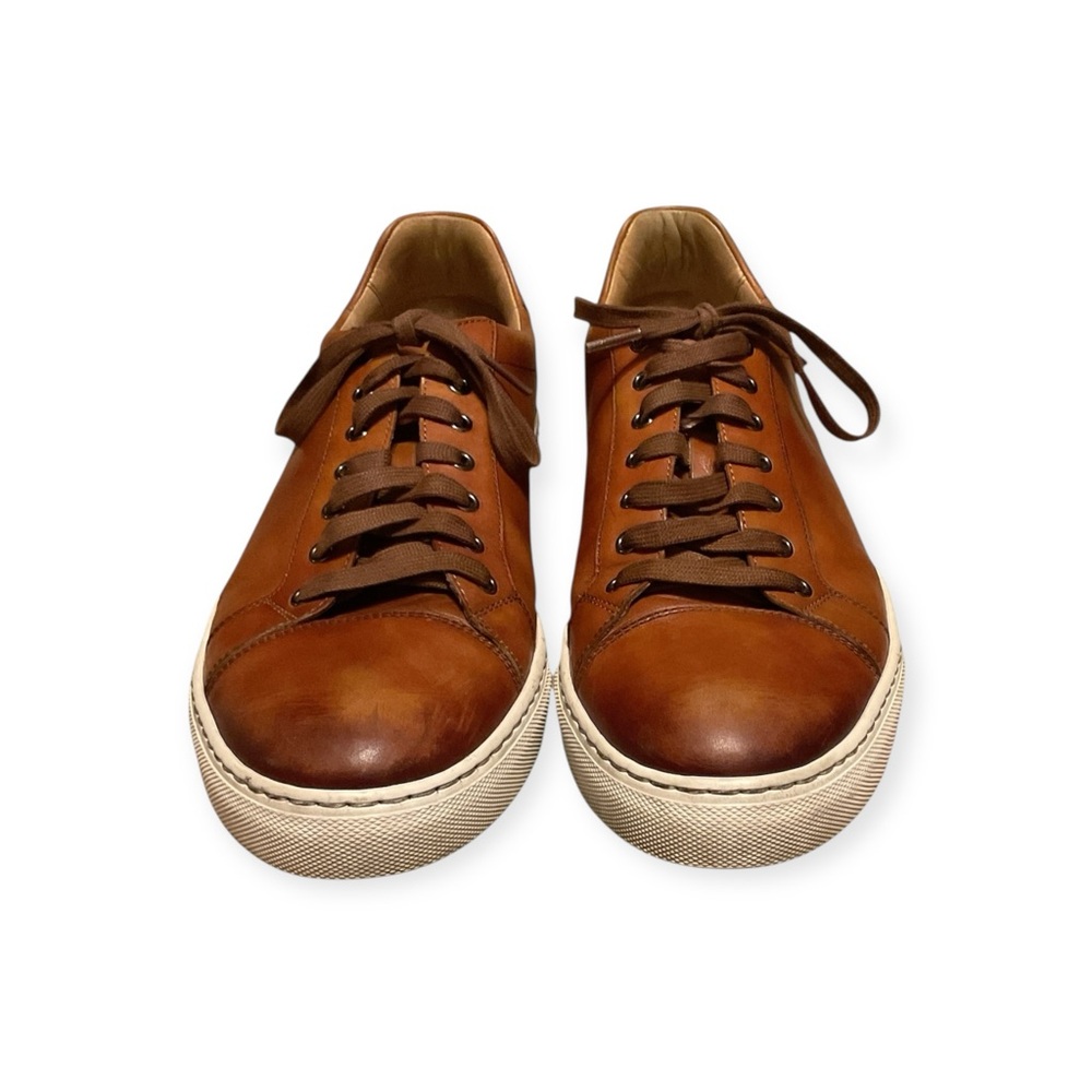 Men’s Magnanni brown leather fashion‎ sneakers, size 11.5